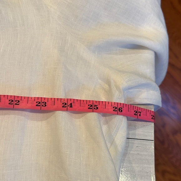 Boden Sz 20/22 Linen Blouse with Multicolor Printed Sleeves - Picture 9 of 10